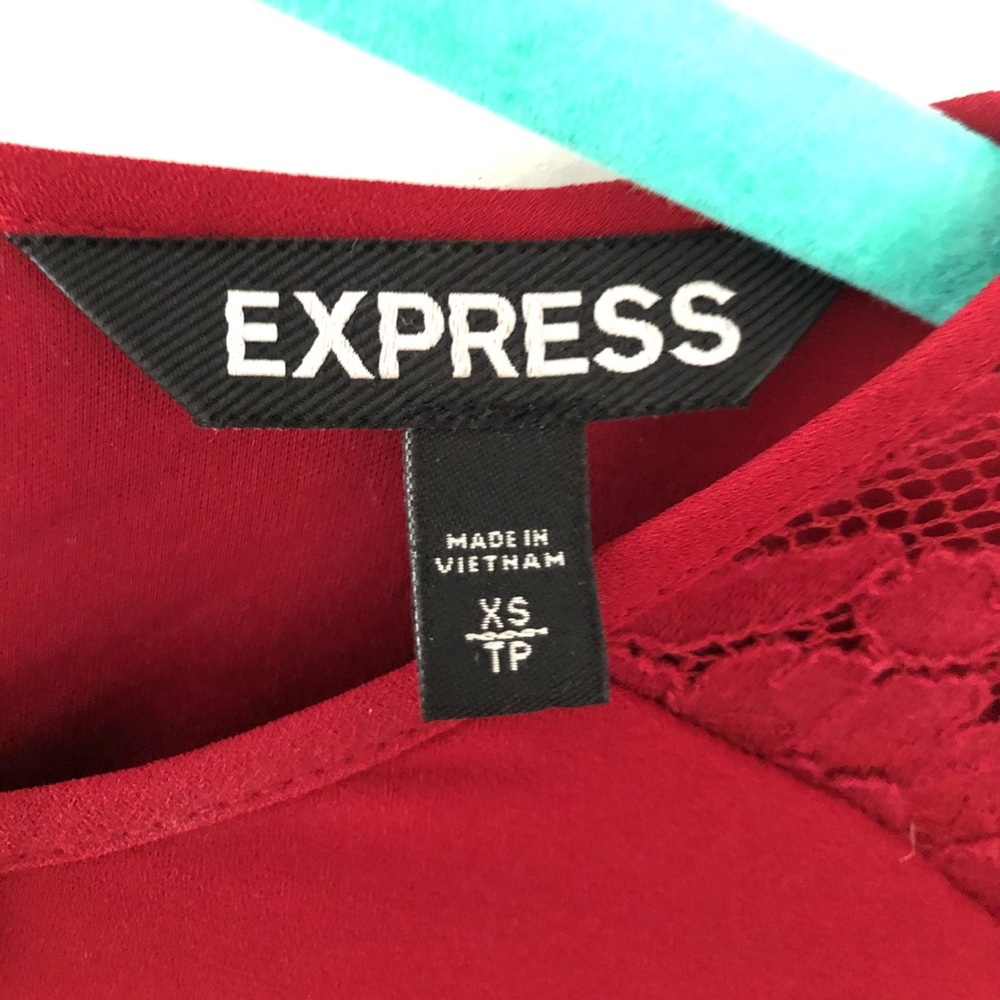 Express Long Sleeve Tie Fit And Flare Skater Dress - Picture 4 of 6